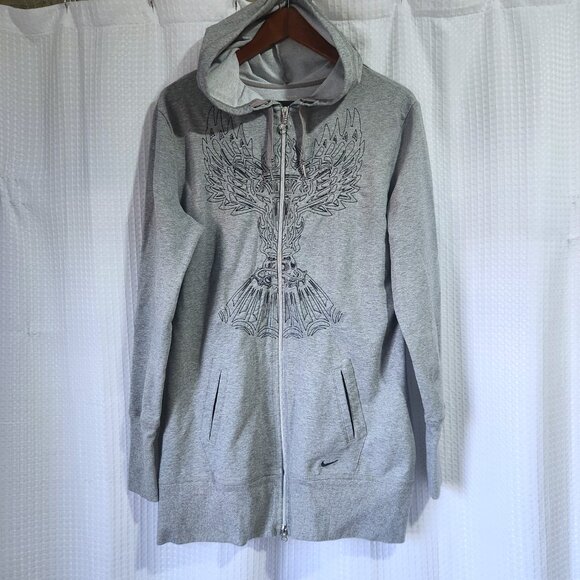 Nike Dry Phoenix Hooded Jacket Women's XXL (20-22) Grey Full Zip with Pockets - Picture 1 of 12